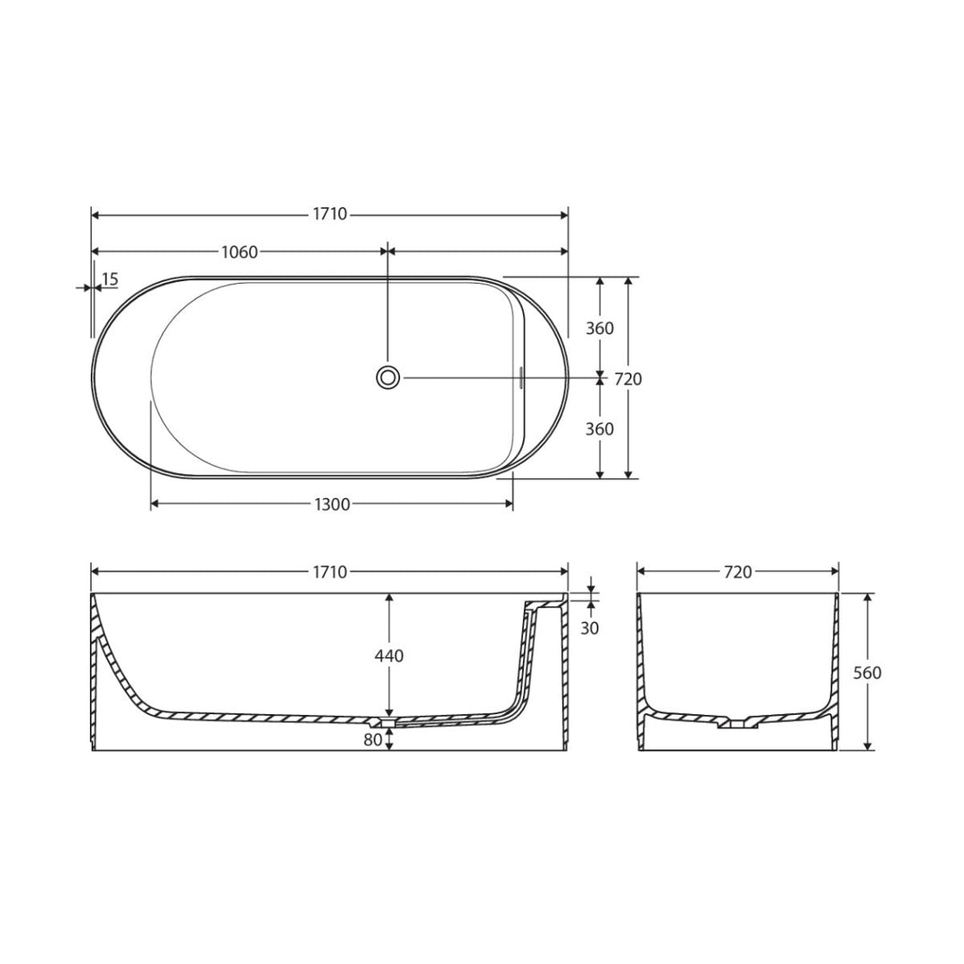 Fienza Minka Solid Surface Bath