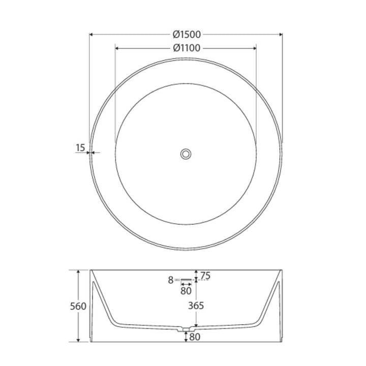 Fienza Minka Solid Surface Round Bath