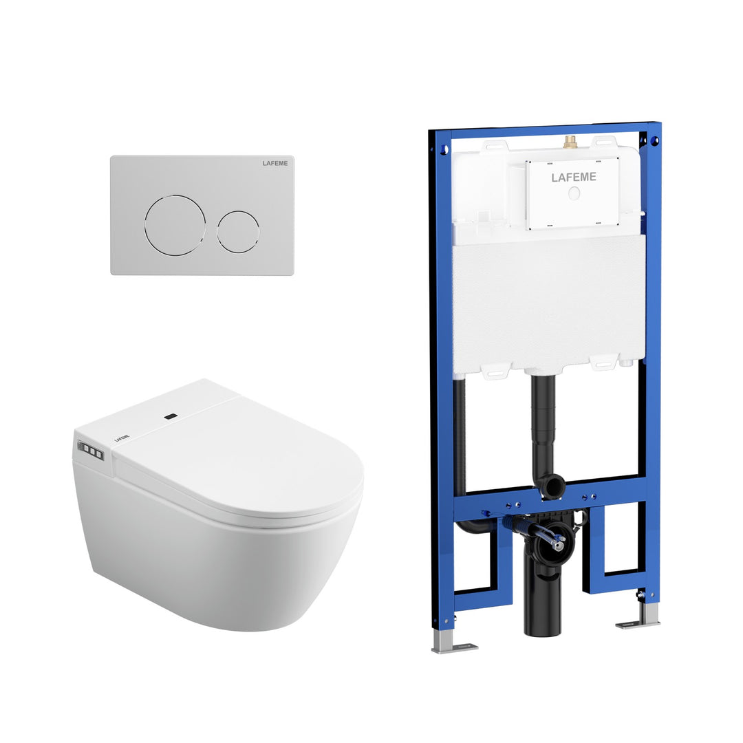 Lafeme Sesto Rimless Wall Hung Smart Toilet - Design 10