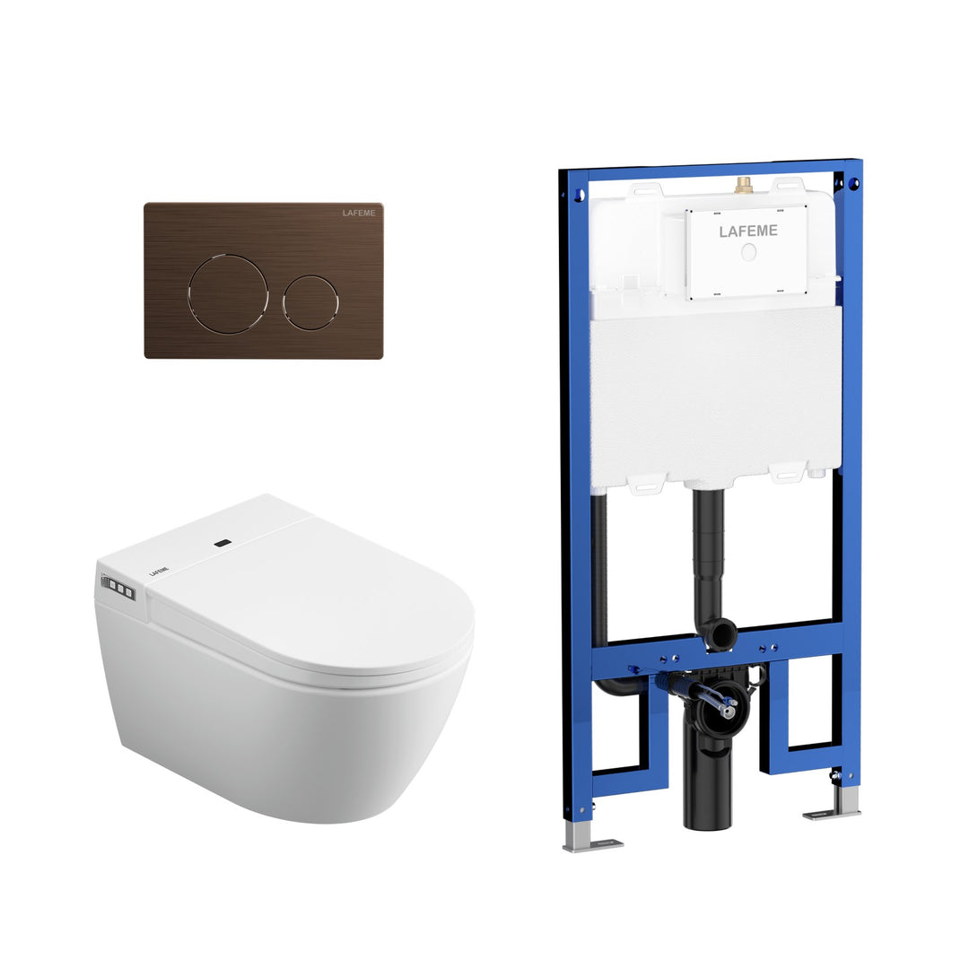 Lafeme Sesto Rimless Wall Hung Smart Toilet - Design 10