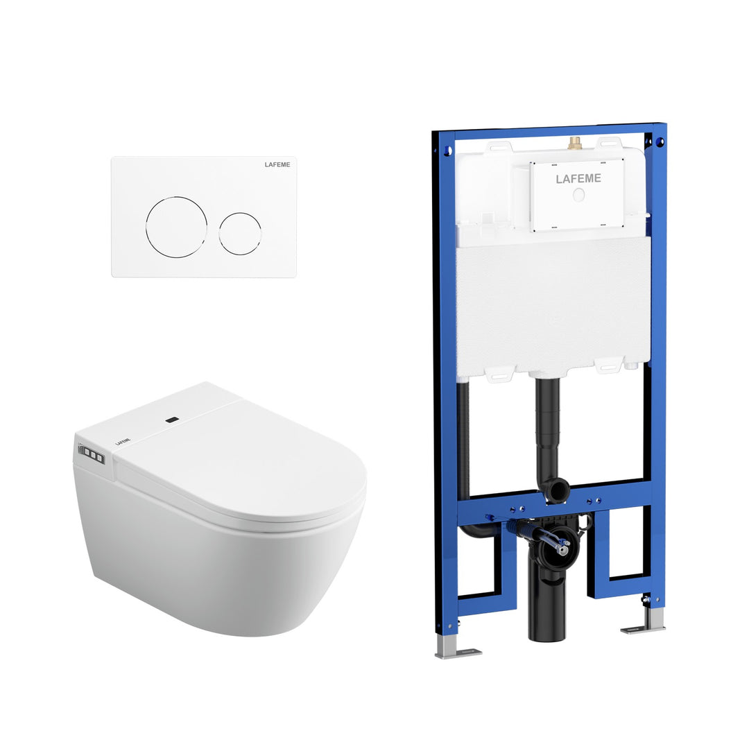 Lafeme Sesto Rimless Wall Hung Smart Toilet - Design 10