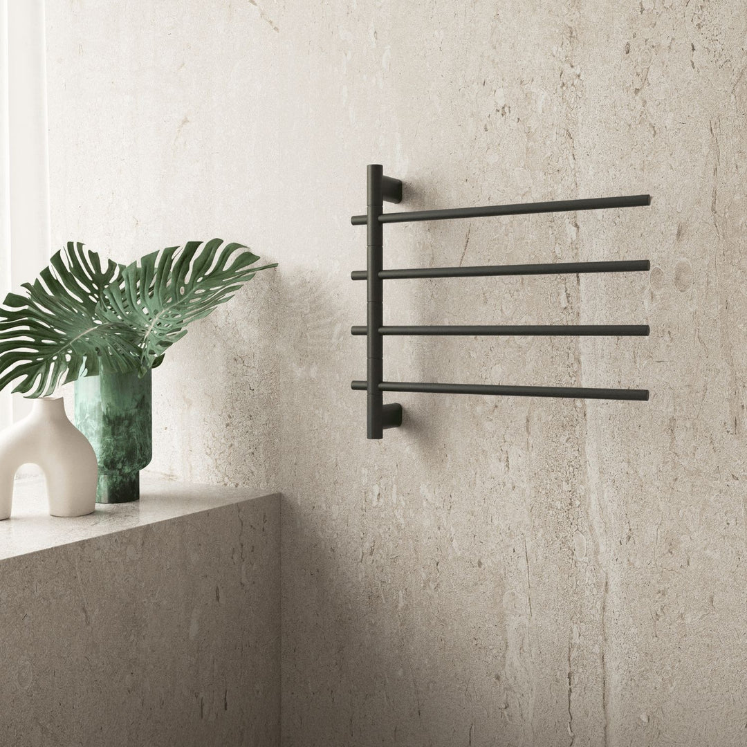 Thermorail Straight Round 4 Bar Swivel Heated Towel Ladder 595m x 540mm