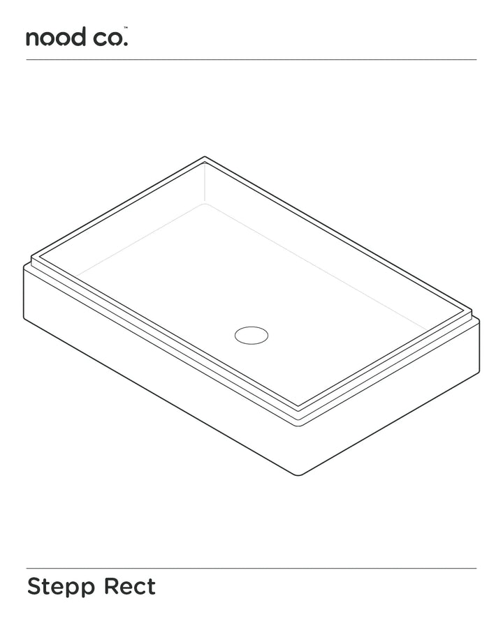 Nood Co. Stepp Rectangle Basin Wall Hung - Design 10