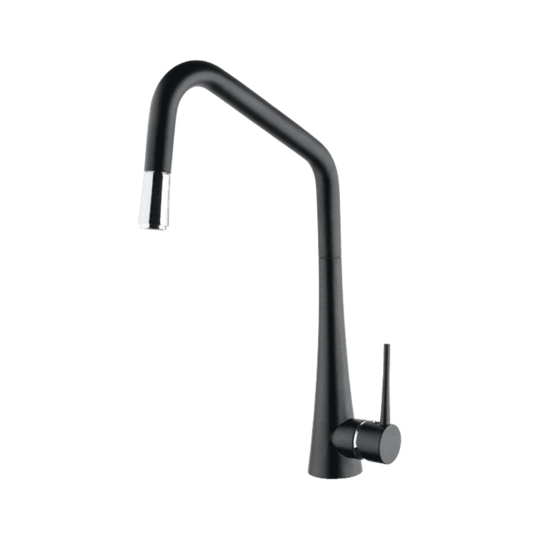 Abey Tink-D lead-free pull out kitchen sink mixer tap in black finish