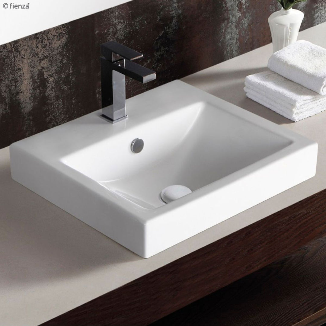 Fienza Low Profile Semi-Inset Basin Overflow 500mm x 445mm