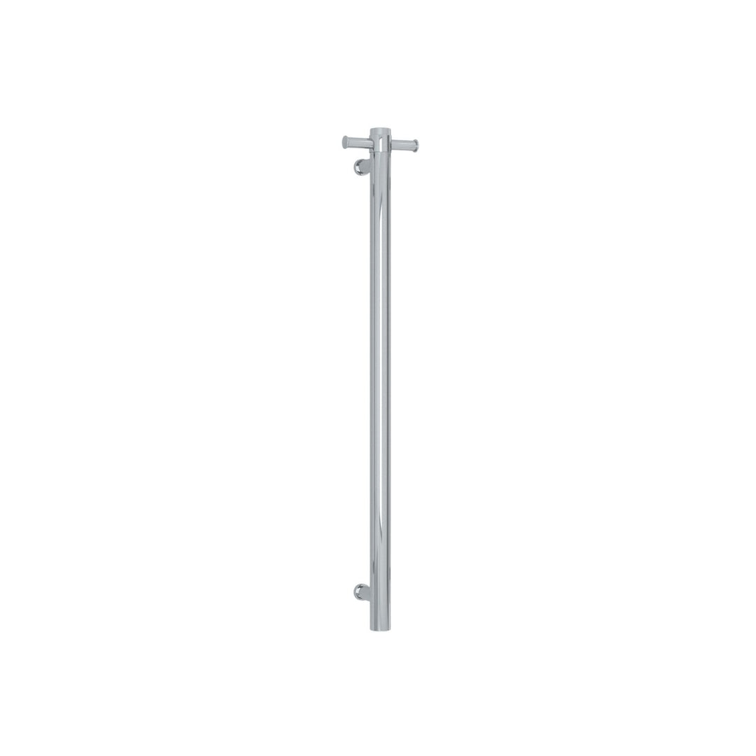 Thermorail Straight Round Vertical Single Bar Towel Rail 900mm