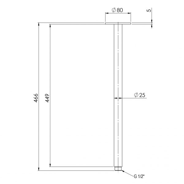 Phoenix Vivid Ceiling Arm 450mm - Design 10