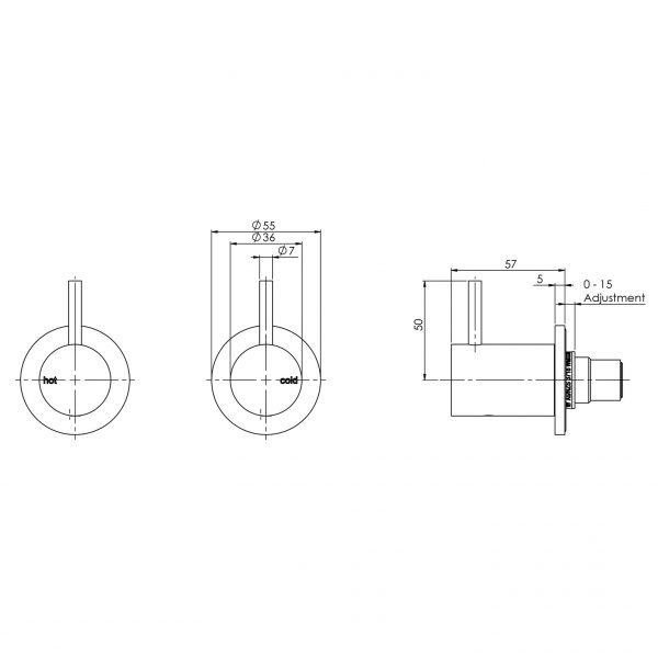 Phoenix Vivid Slimline Wall Top Assemblies – Lead Free - Design 10