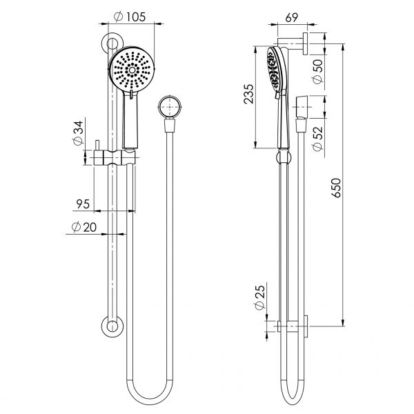 Phoenix Vivid Slimline Rail Shower - Design 10