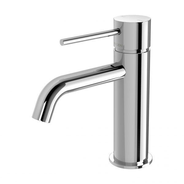 Phoenix Vivid Slimline Basin Mixer Curved Outlet – Lead Free - Design 10