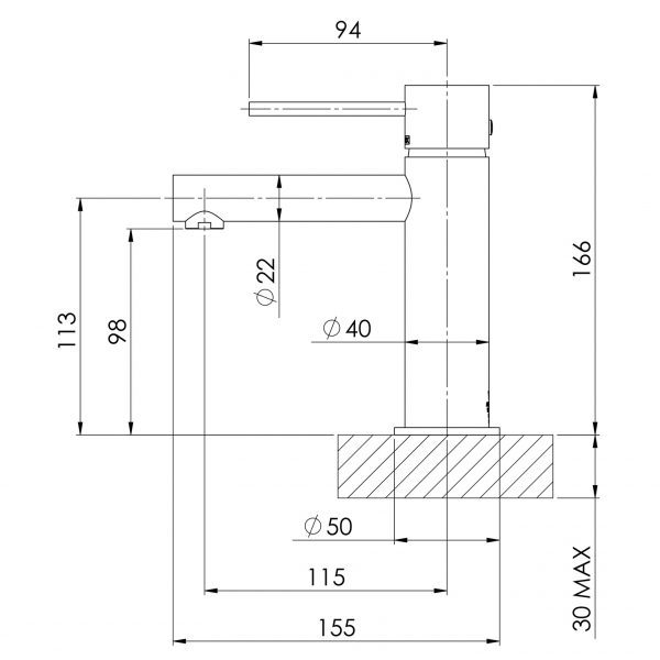 Phoenix Vivid Slimline Basin Mixer – Lead Free - Design 10