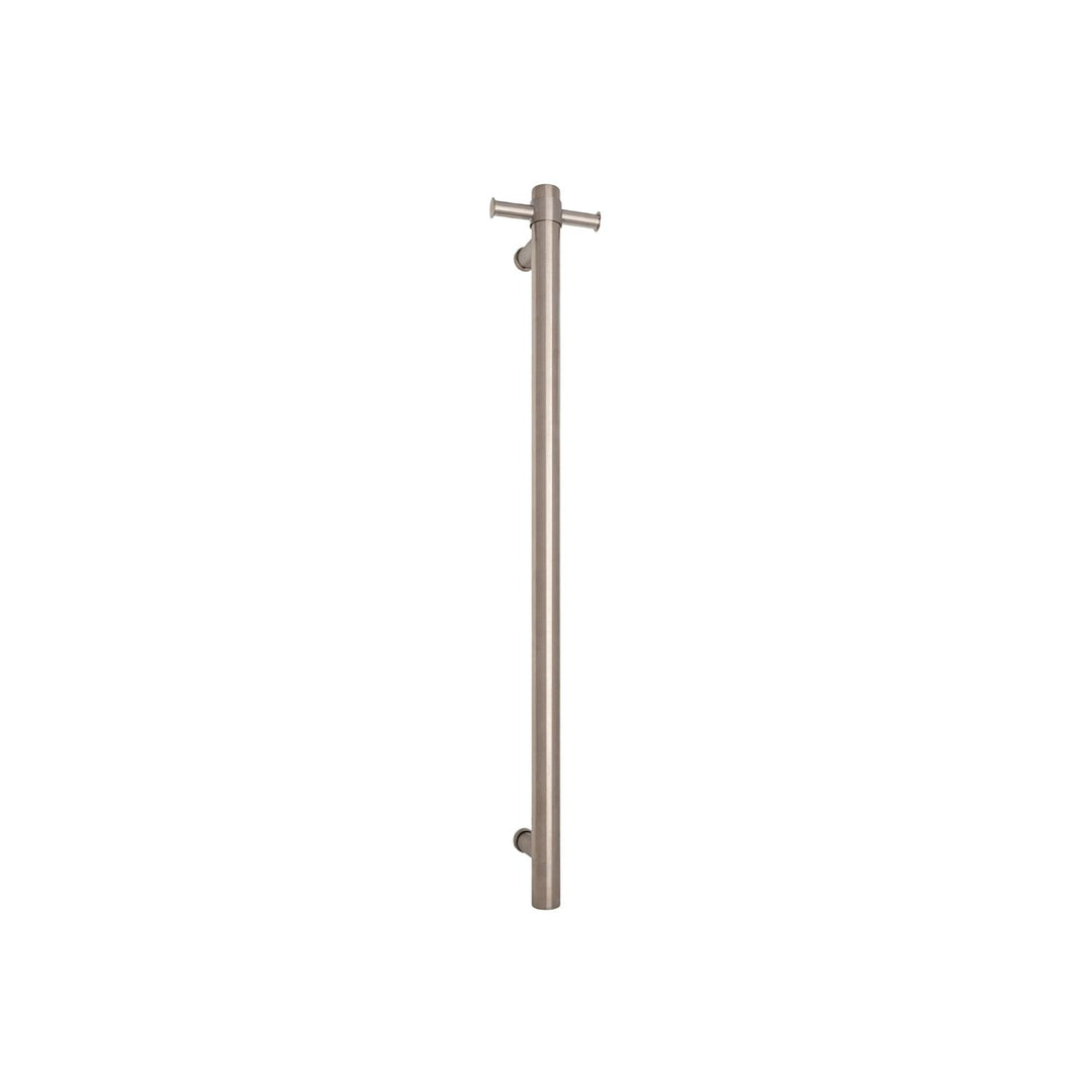Thermorail 12V Straight Round Vertical Single Bar Heated Towel Rail 900mm