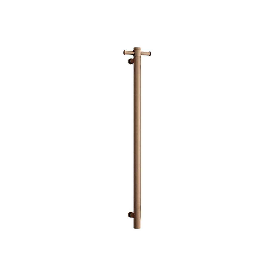 Thermorail 12V Straight Round Vertical Single Bar Heated Towel Rail 900mm