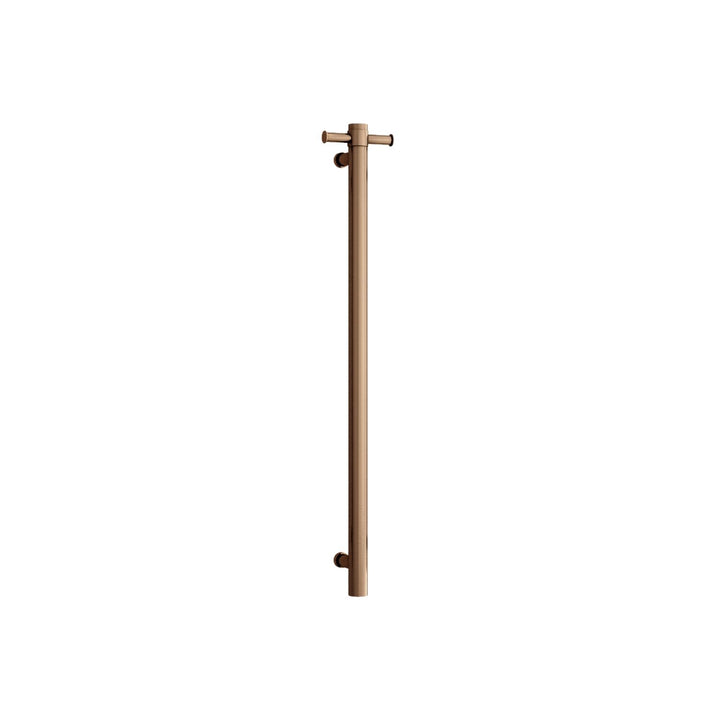 Thermorail 12V Straight Round Vertical Single Bar Heated Towel Rail 900mm
