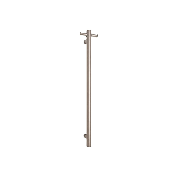 Thermorail 240V Straight Round Vertical Single Bar Heated Towel Rail 900m