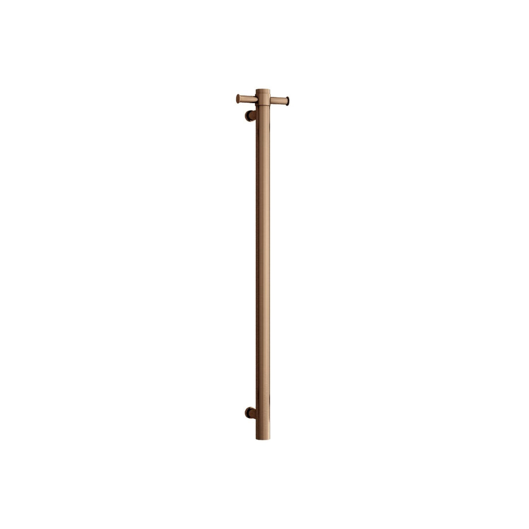 Thermorail 240V Straight Round Vertical Single Bar Heated Towel Rail 900m