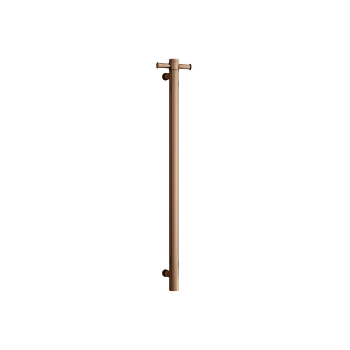 Thermorail 240V Straight Round Vertical Single Bar Heated Towel Rail 900m