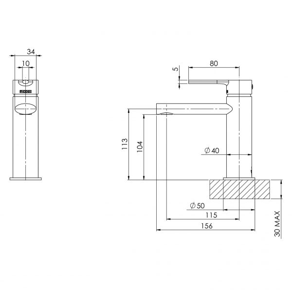 Phoenix Vivid Slimline Oval Basin Mixer – Lead Free - Design 10
