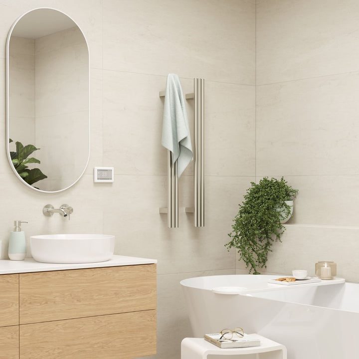 Thermorail 12V Round Vertical Triple Tube Heated Towel Rail 900mm