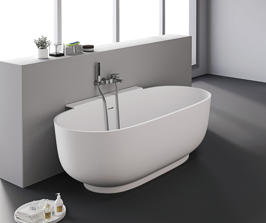 Kaskade Abbey Freestanding Back to Wall Stone Bath 1700mm