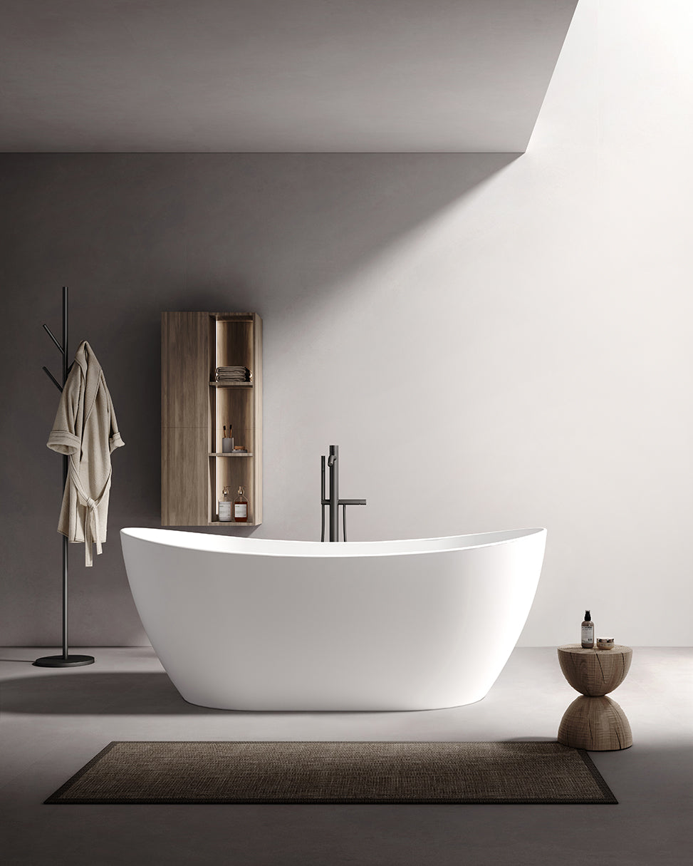 Kaskade Diane Freestanding Oval Stone Bath 1625mm