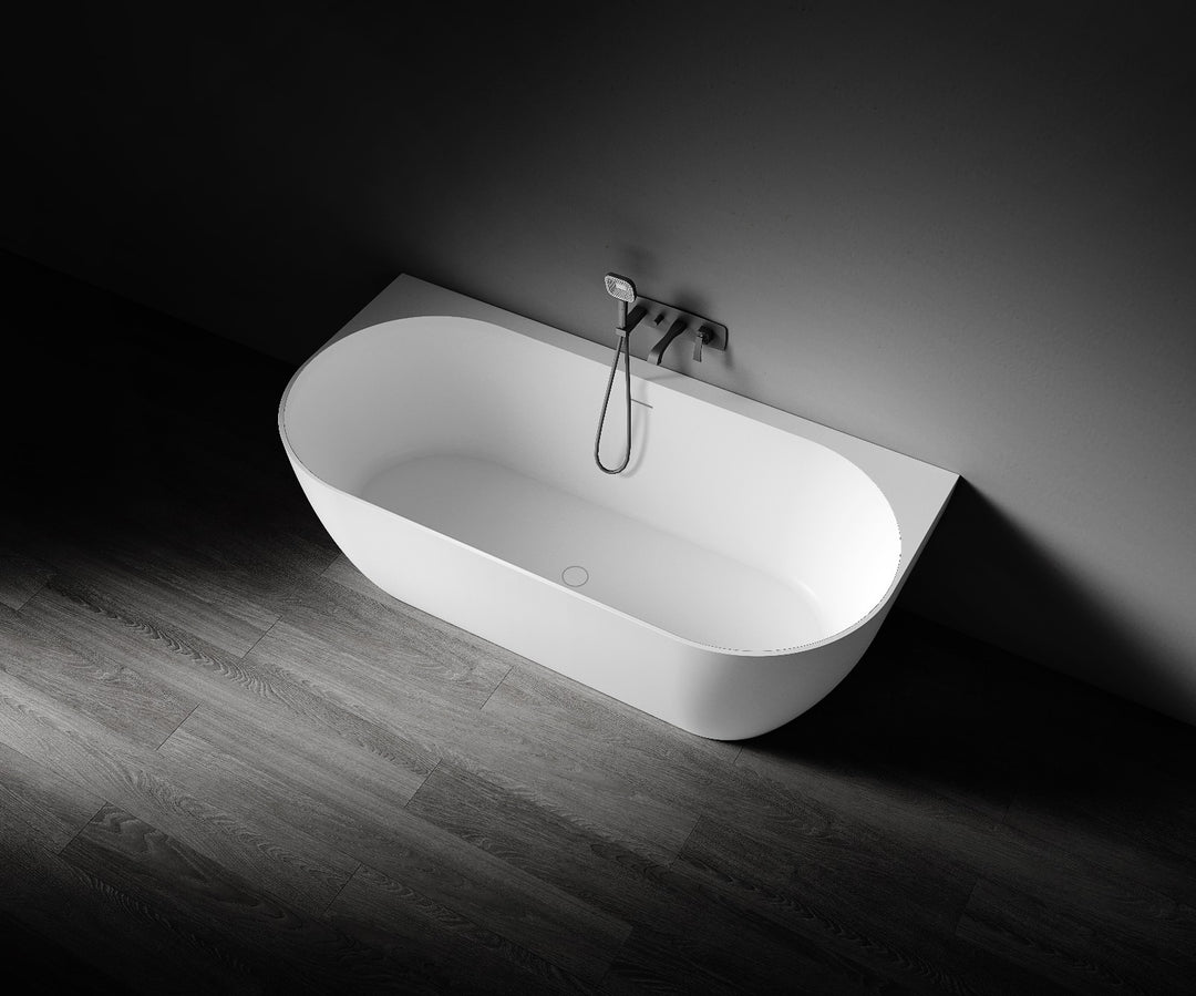 Kaskade Eleni Back to Wall Stone Bath 1700mm
