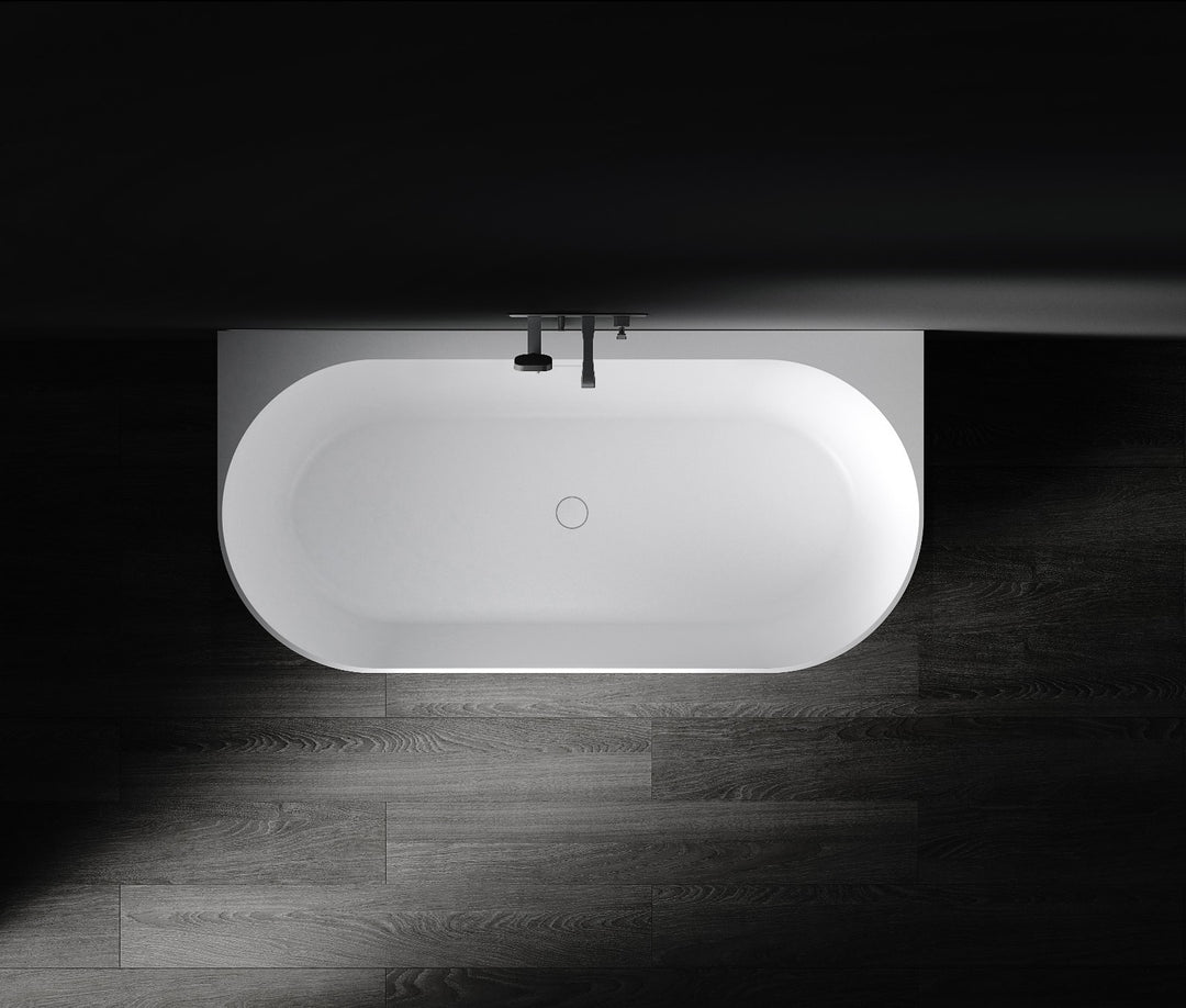 Kaskade Eleni Back to Wall Stone Bath 1700mm