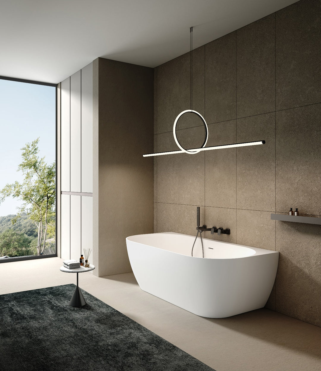 Kaskade Eleni Back to Wall Stone Bath 1700mm