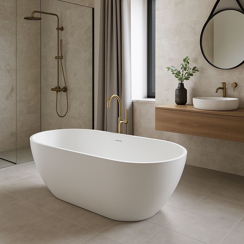 Kaskade Lucia VX18 Freestanding Stone Bath 1500mm