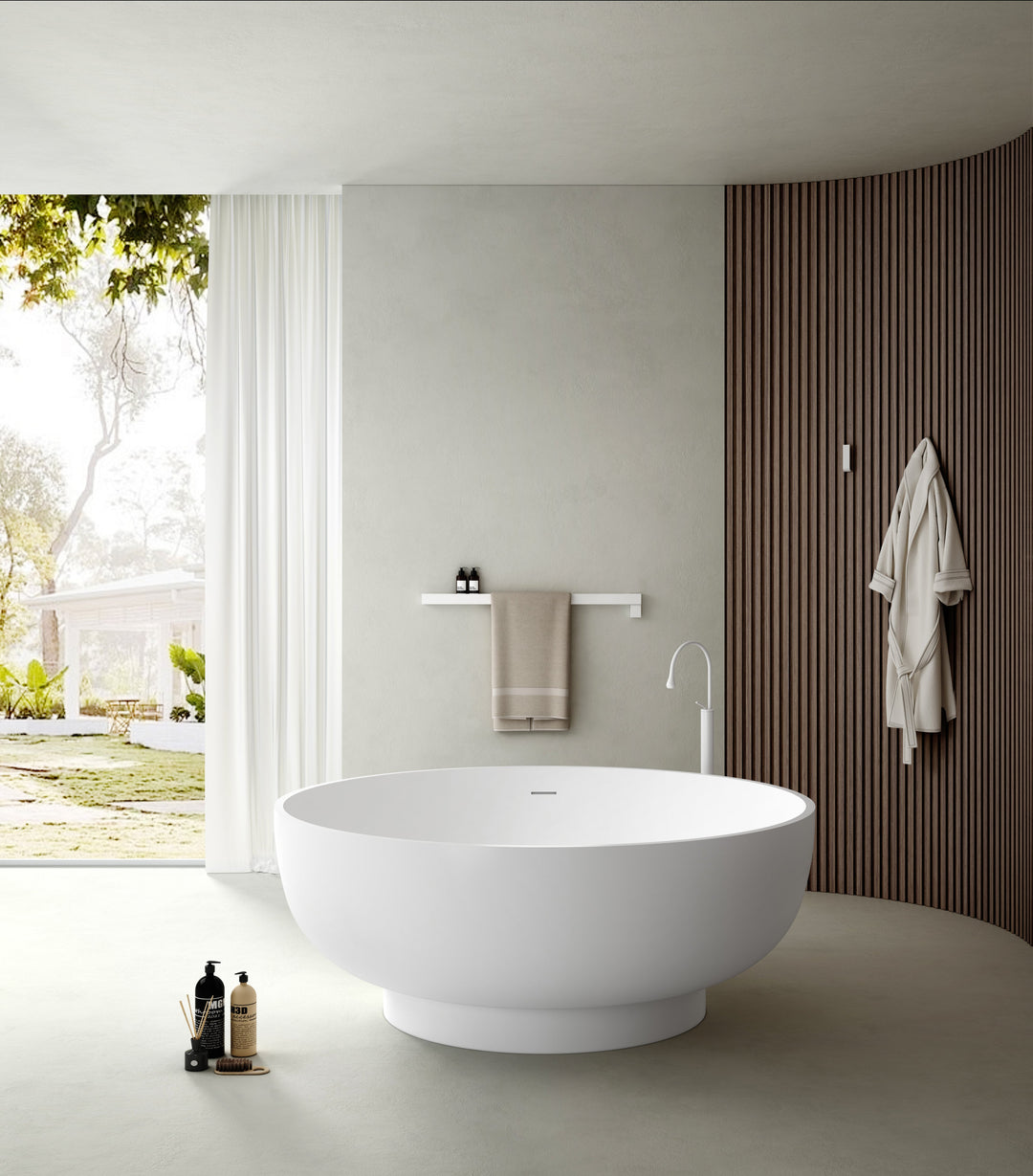 Kaskade Rafaella Round Freestanding Stone Bath 1500mm