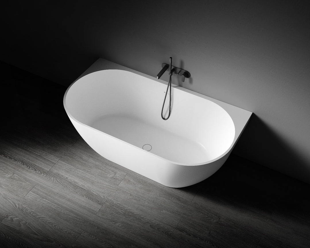 Kaskade Bianca Freestanding Back to Wall Stone Bath 1500mm
