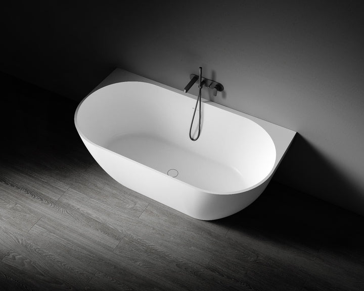 Kaskade Bianca Freestanding Back to Wall Stone Bath 1500mm