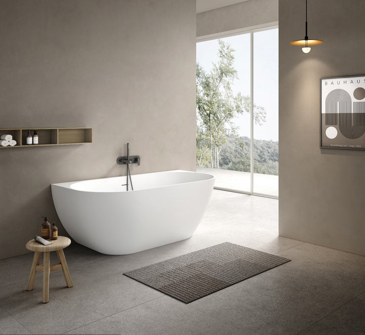 Kaskade Bianca Freestanding Back to Wall Stone Bath 1500mm