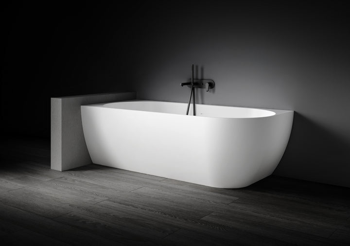 Kaskade Eleni Corner Back to Wall Stone Bath 1700mm Left