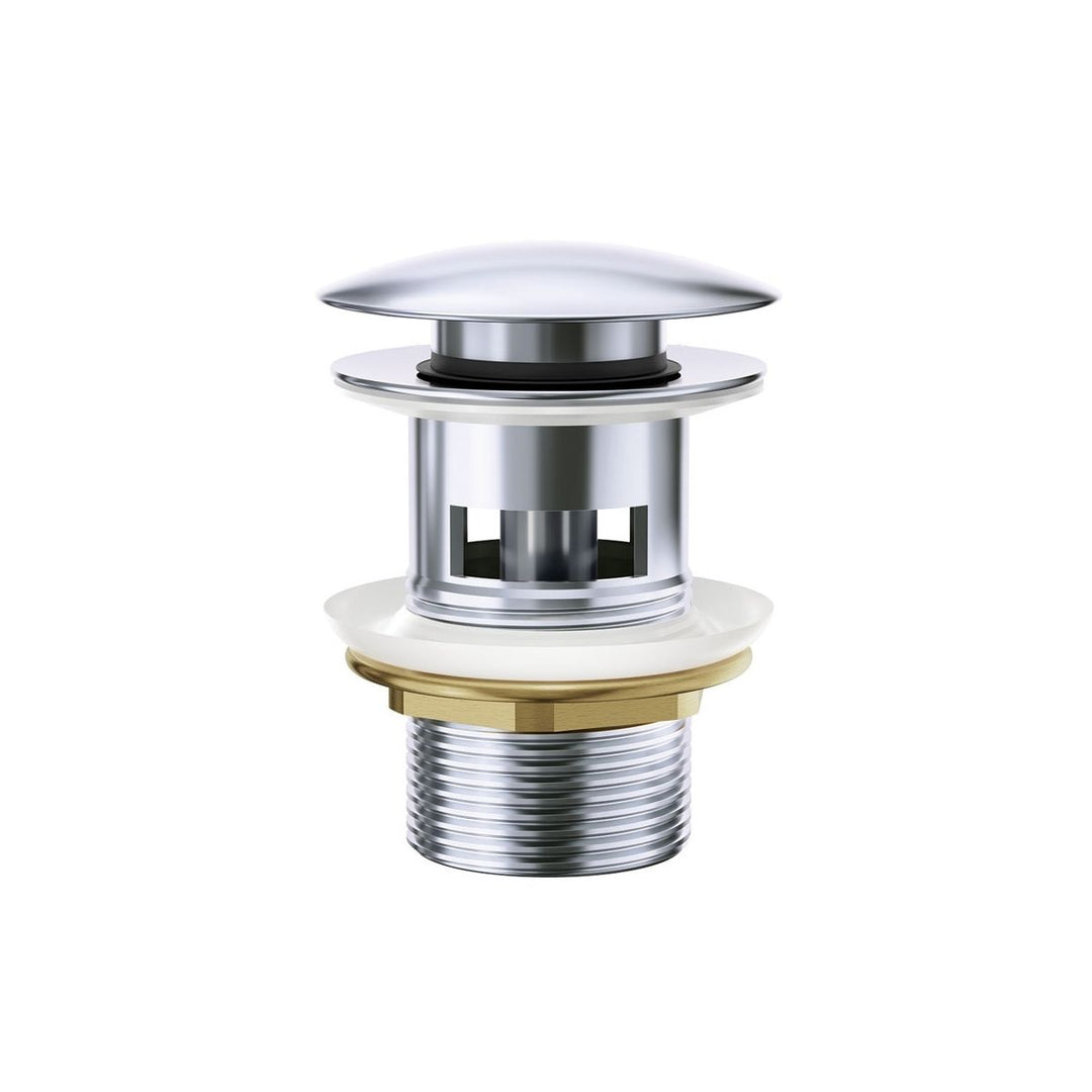 Fienza Pop Up Waste, Metal Cap Chrome, 32mm With Overflow