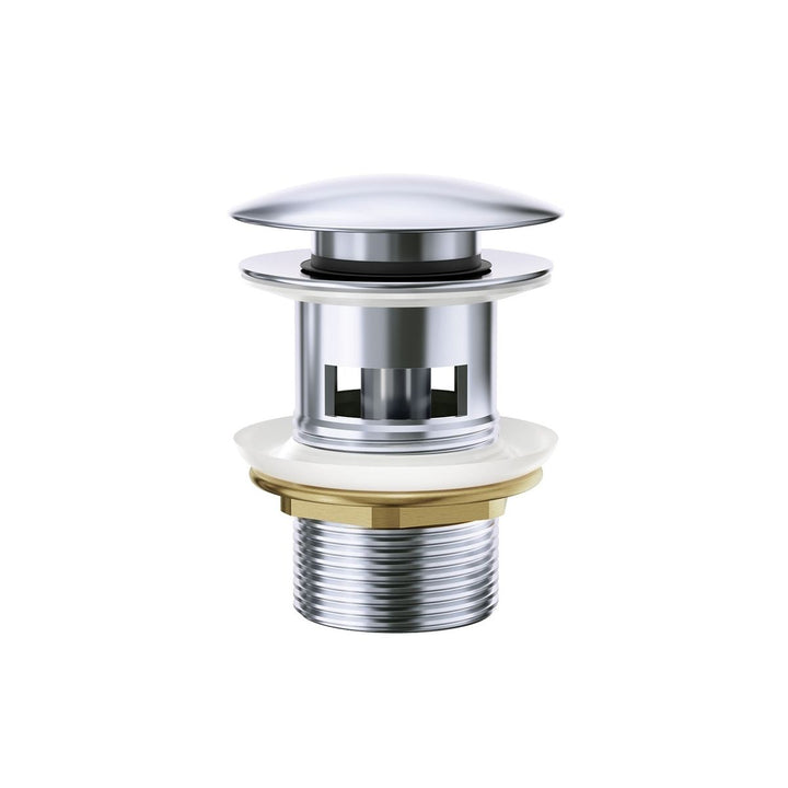Fienza Pop Up Waste, Metal Cap Chrome, 32mm With Overflow