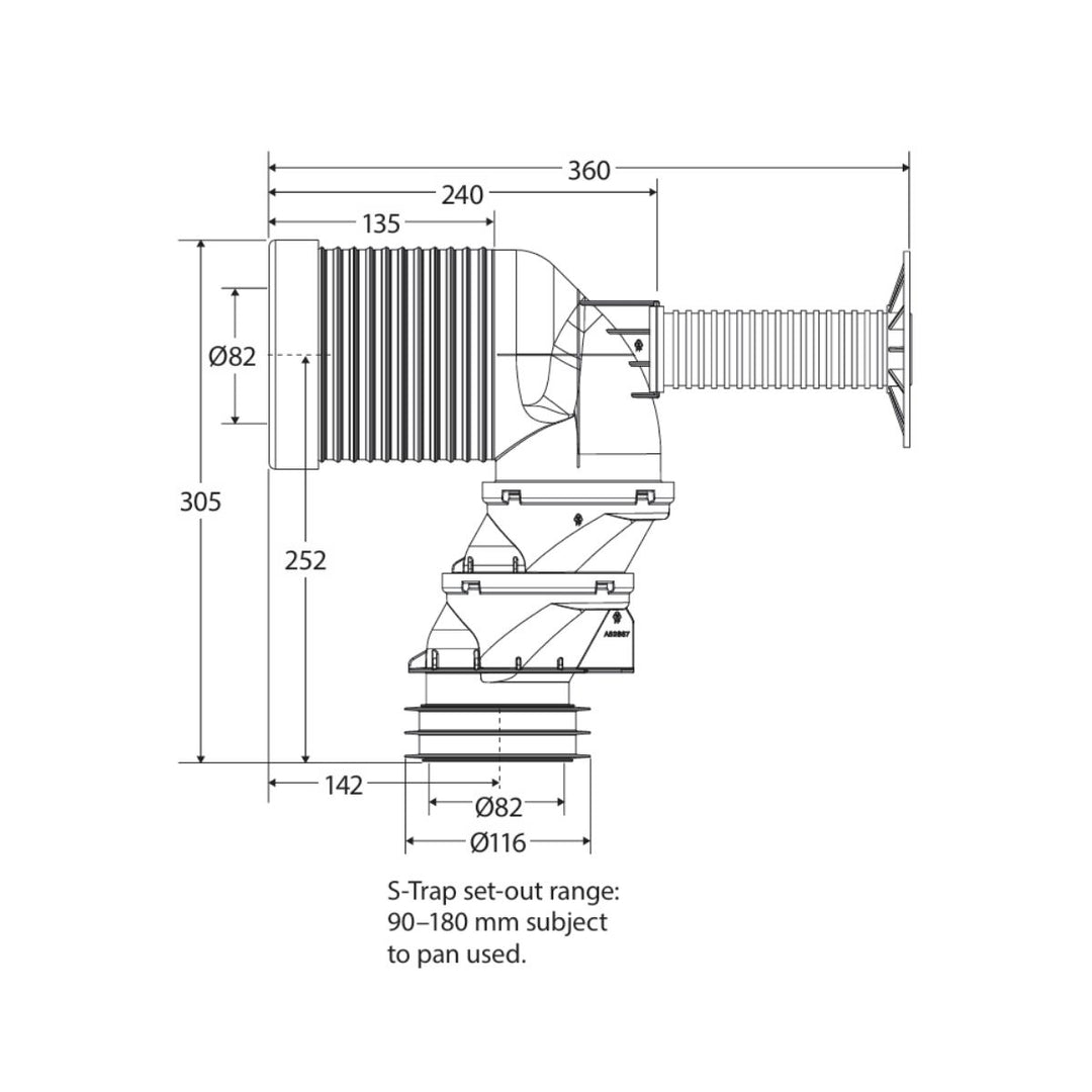 Fienza Flexi-Connect S-Trap Pipe