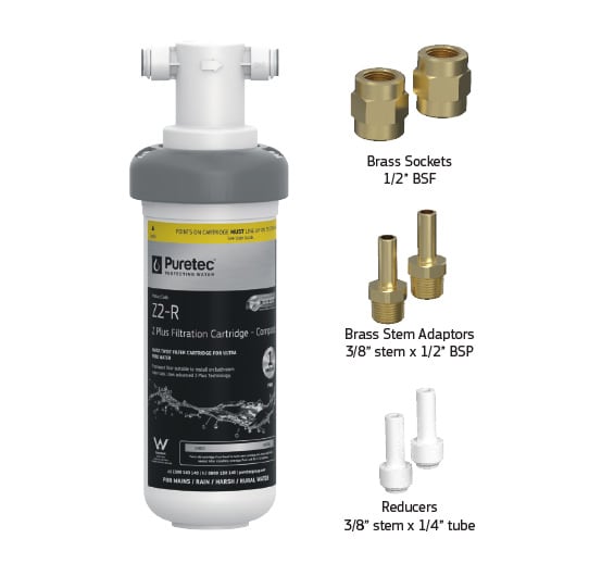 Puretec Z2-HFR Undersink Inline Filter Retrofit Kit