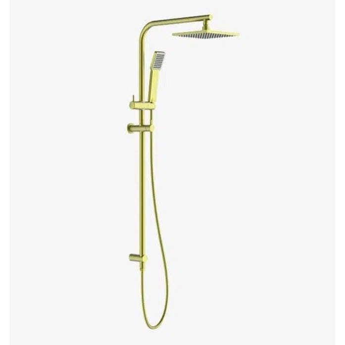Abey Arch Square Twin Shower - Brushed Brass