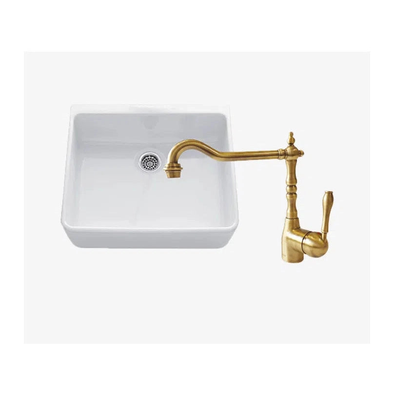 Abey Chambord Clotaire Small Single Bowl Sink & Palais Kitchen Mixer In Bronze