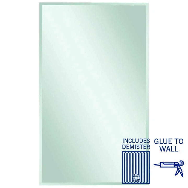 Ablaze Montana Rectangle 25mm Bevel Edge Mirror + Demister