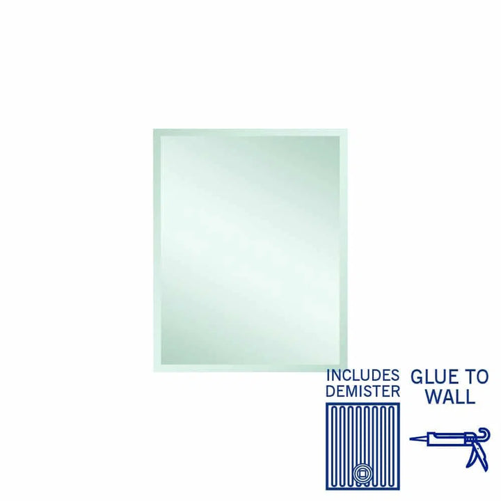Ablaze Montana Rectangle 25mm Bevel Edge Mirror + Demister