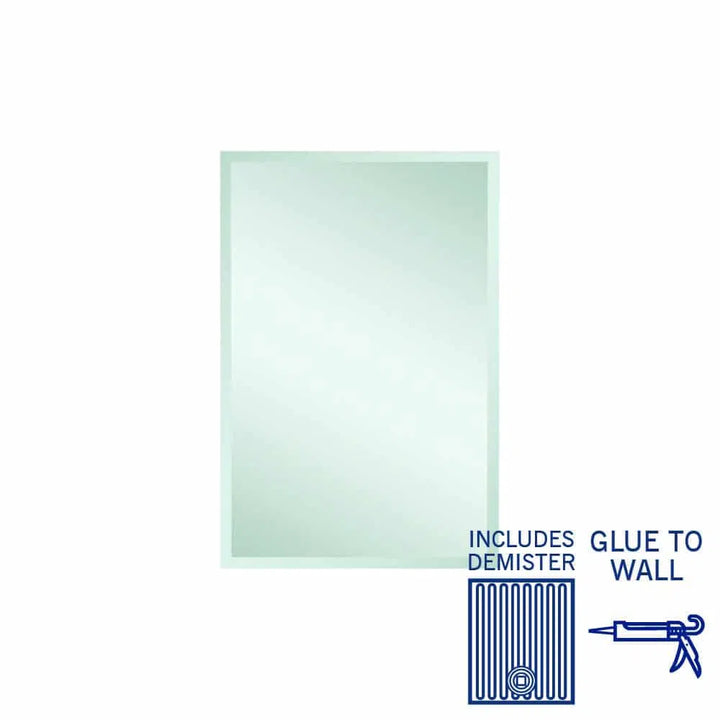 Ablaze Montana Rectangle 25mm Bevel Edge Mirror + Demister