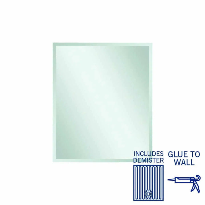 Ablaze Montana Rectangle 25mm Bevel Edge Mirror + Demister