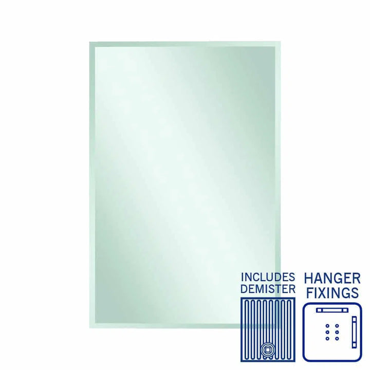Ablaze Montana Rectangle 25mm Bevel Edge Mirror + Demister