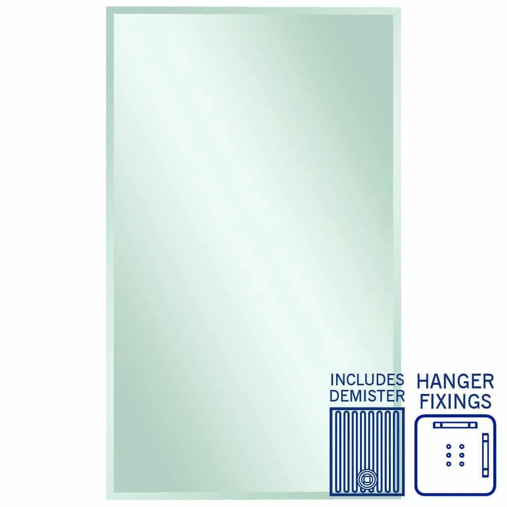 Ablaze Montana Rectangle 25mm Bevel Edge Mirror + Demister
