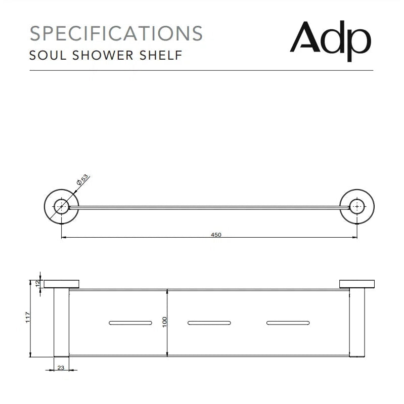 ADP Soul 450mm Shower Shelf