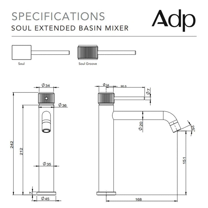 ADP Soul Groove Extended Basin Mixer
