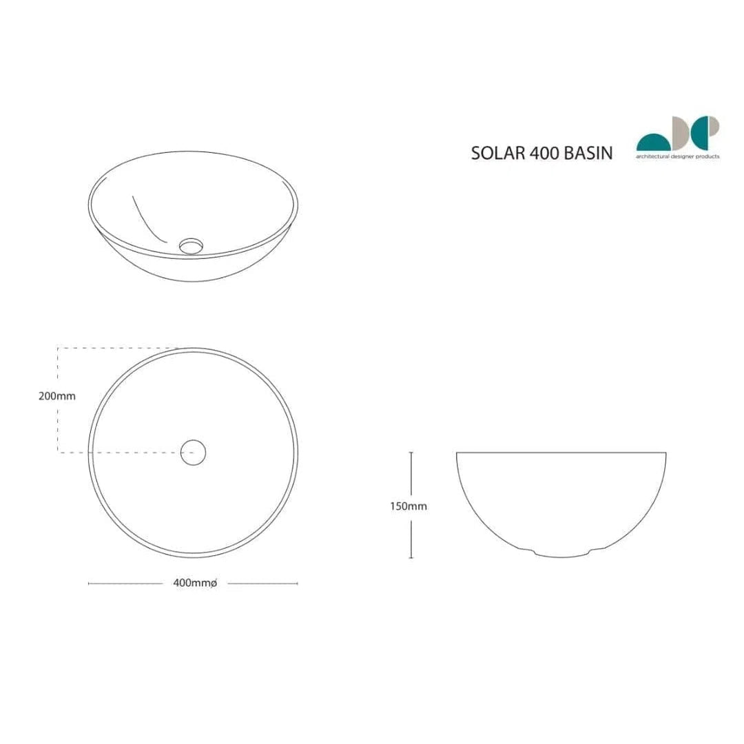 ADP Above Counter Solar Basin Black Or White
