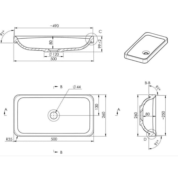 ADP 'Faith' Ensuite Semi Inset Basin